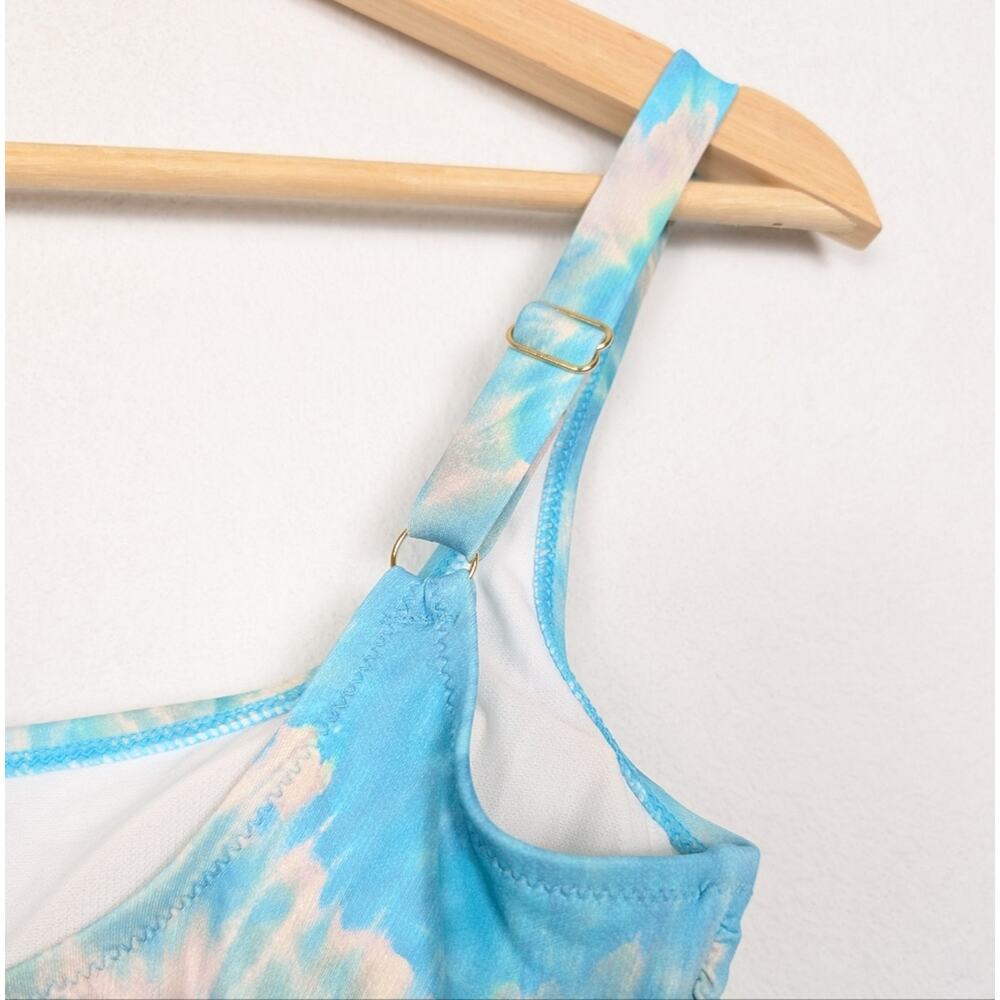 NWT Johnny Was Calme Women's Swim Aqua Tie Dye One Piece Swimsuit Size S - Picture 5 of 9